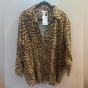 H&M Leopard Print Button Down Shirt